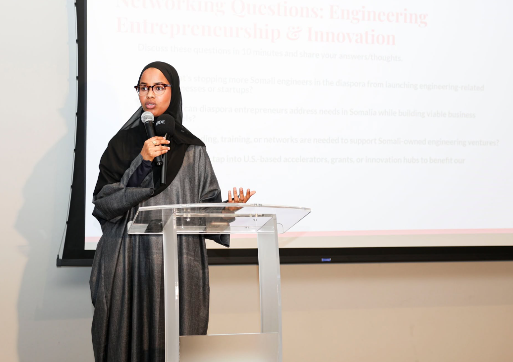 Speaker presenting at an SSE event